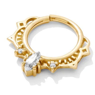 "Nectar" Continuous Ring in Gold with Gemstones