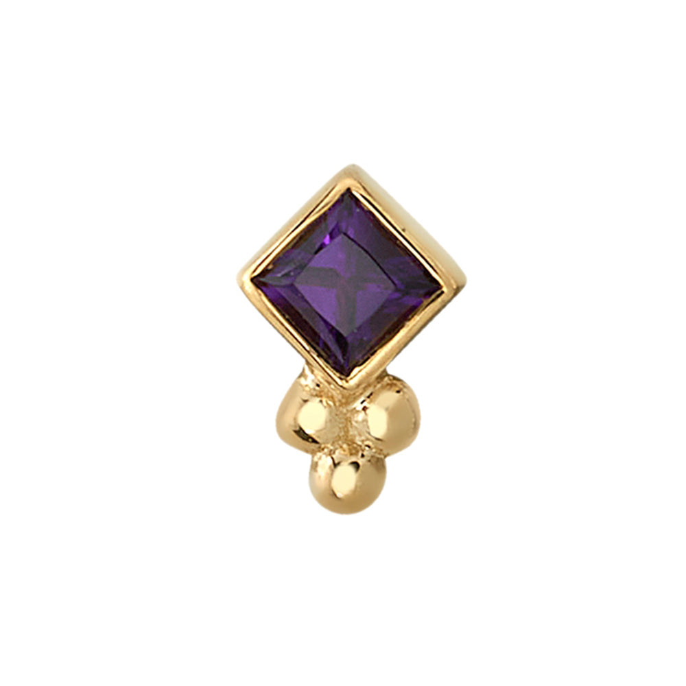 "Thea" Threaded End in Gold with Amethyst