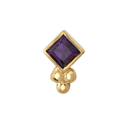 "Thea" Threaded End in Gold with Amethyst