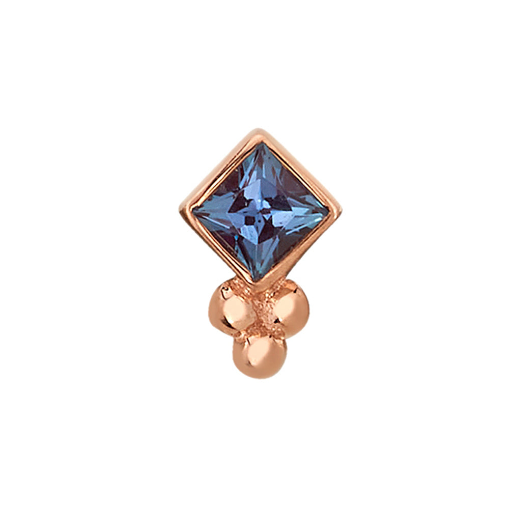 "Thea" Threaded End in Gold with London Blue Topaz