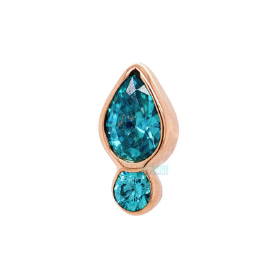 "Icon" Threaded End in Rose Gold with Brilliant-Cut Gems