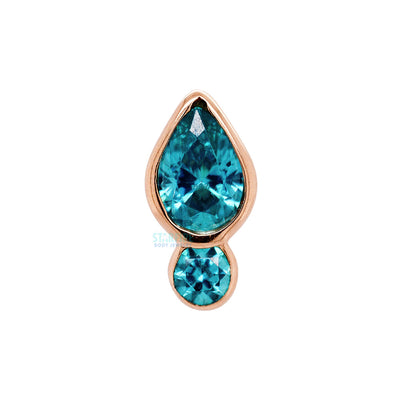 "Icon" Threaded End in Rose Gold with Brilliant-Cut Gems