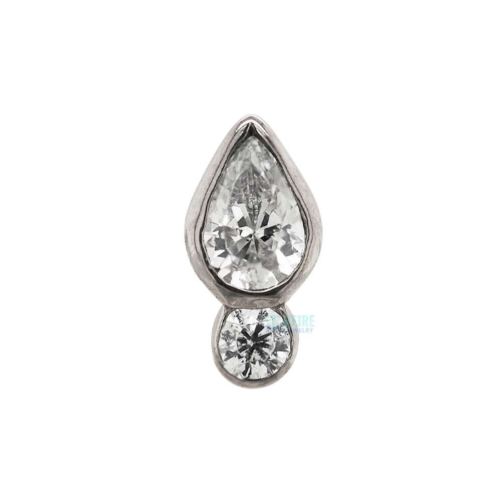 "Icon" Threaded End in White Gold with Brilliant-Cut Gems