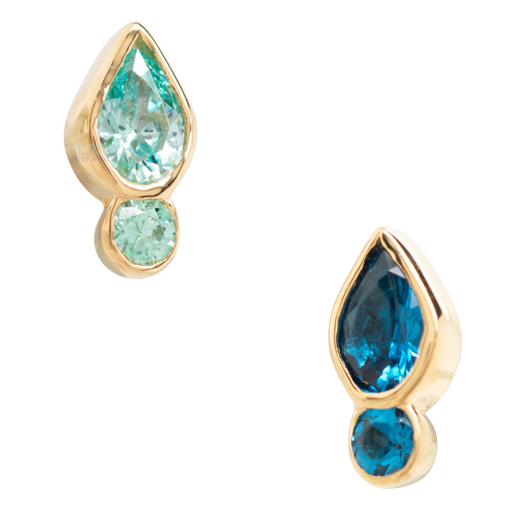 "Icon" Brilliant-Cut Gems Threaded End in Gold