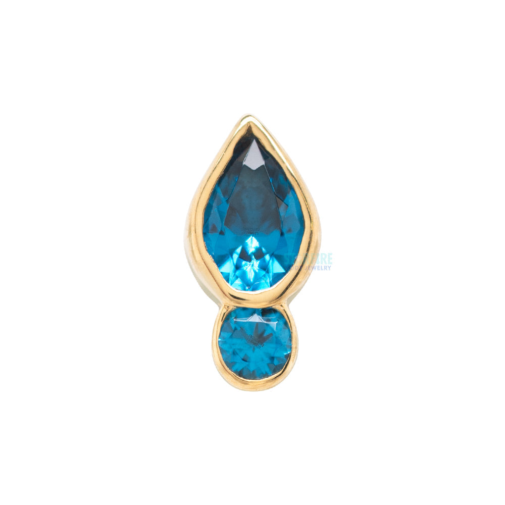 "Icon" Brilliant-Cut Gems Threaded End in Gold