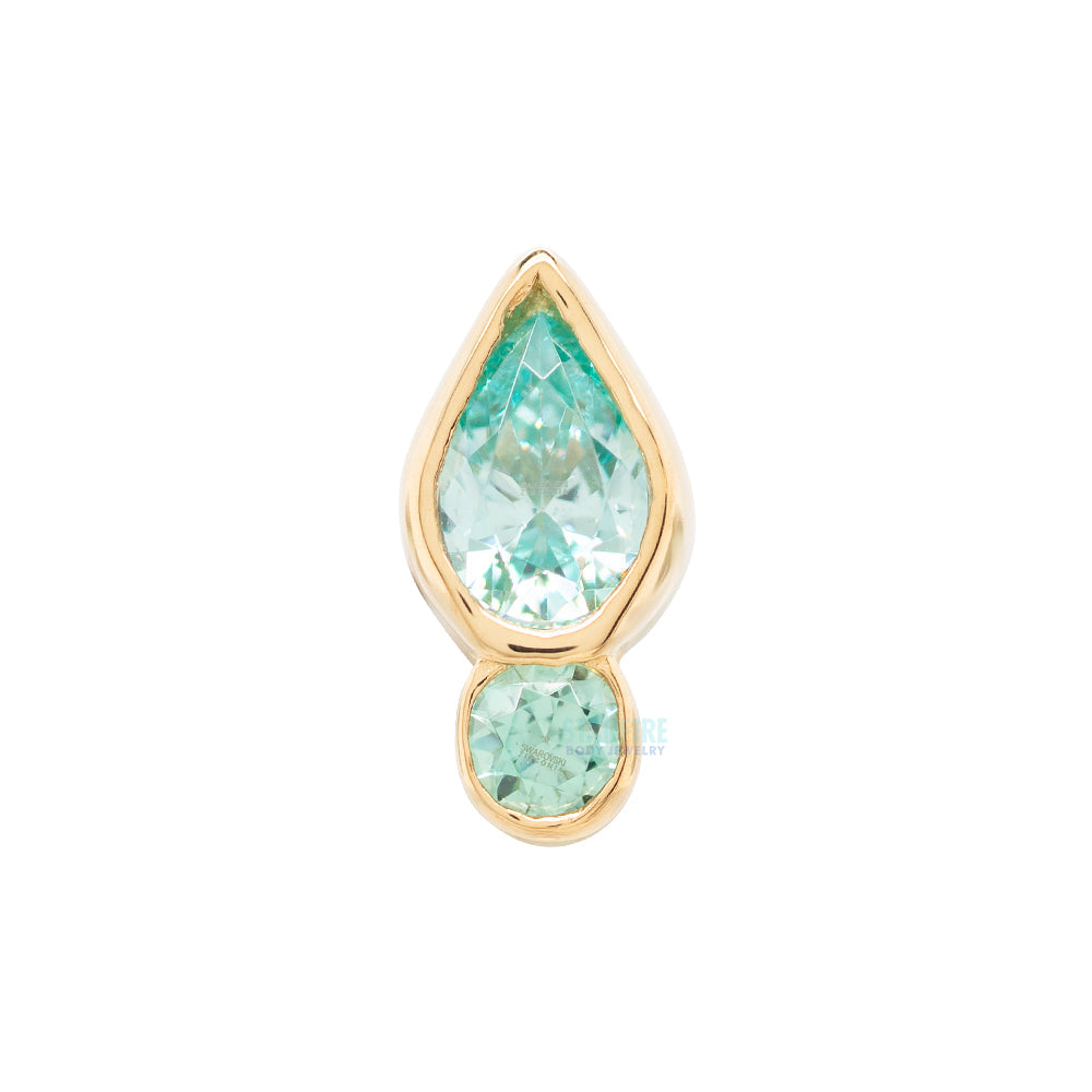 "Icon" Brilliant-Cut Gems Threaded End in Gold