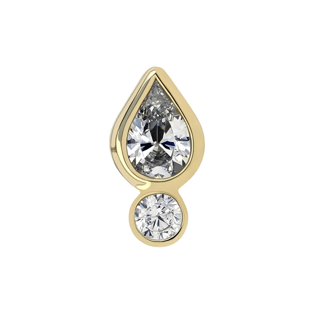 "Icon" Threaded End in Yellow Gold with Brilliant-Cut Gems