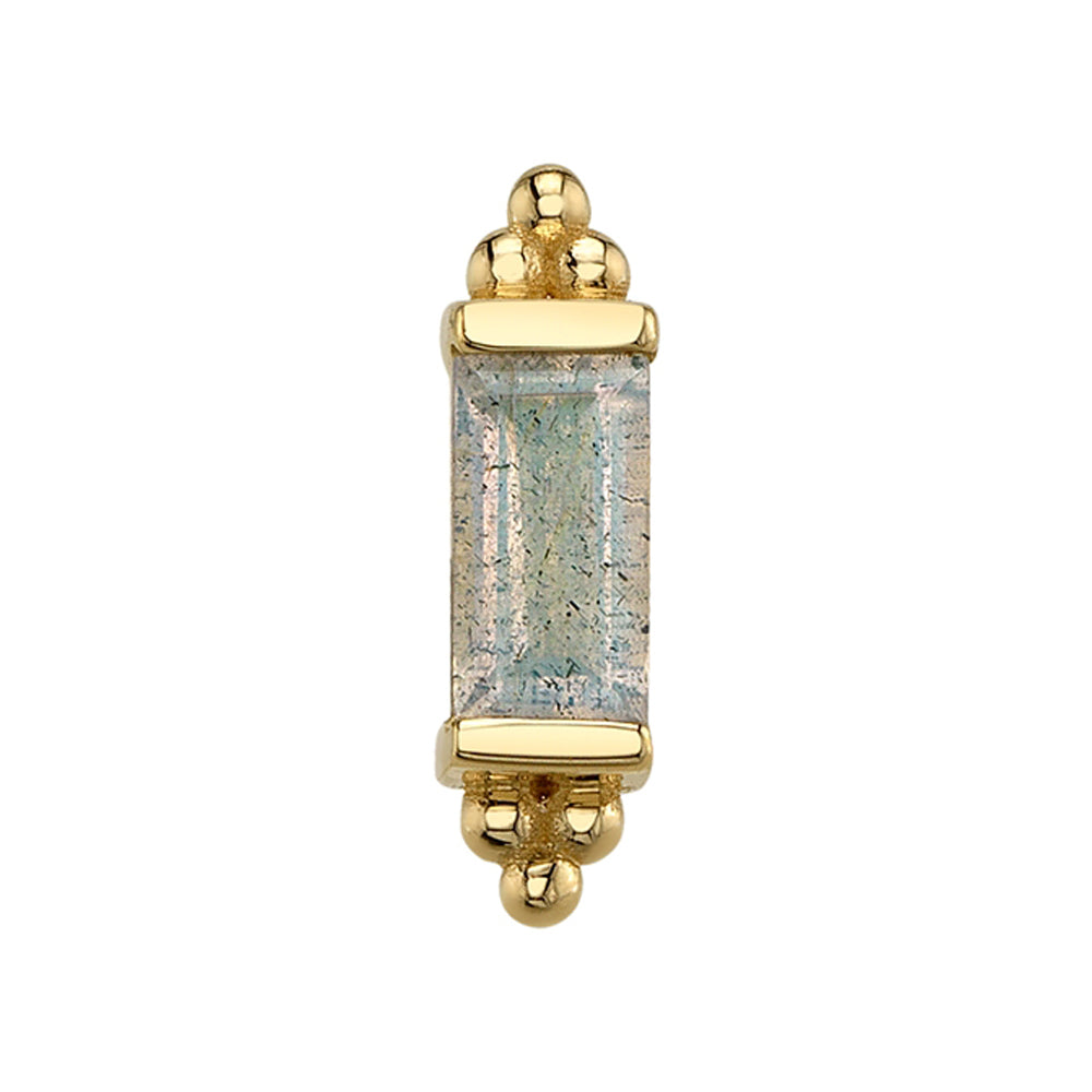"Siva" Threaded End in Gold & Platinum with Labradorite
