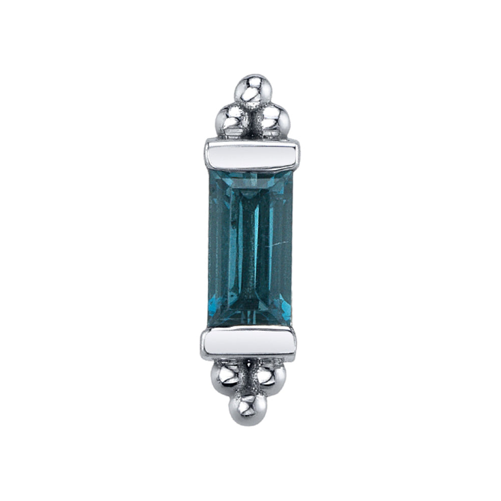"Siva" Threaded End in Gold & Platinum with London Blue Topaz