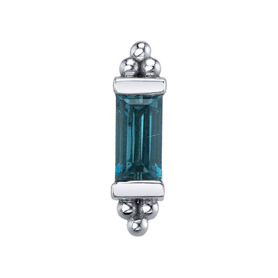 "Siva" Threaded End in Gold & Platinum with London Blue Topaz
