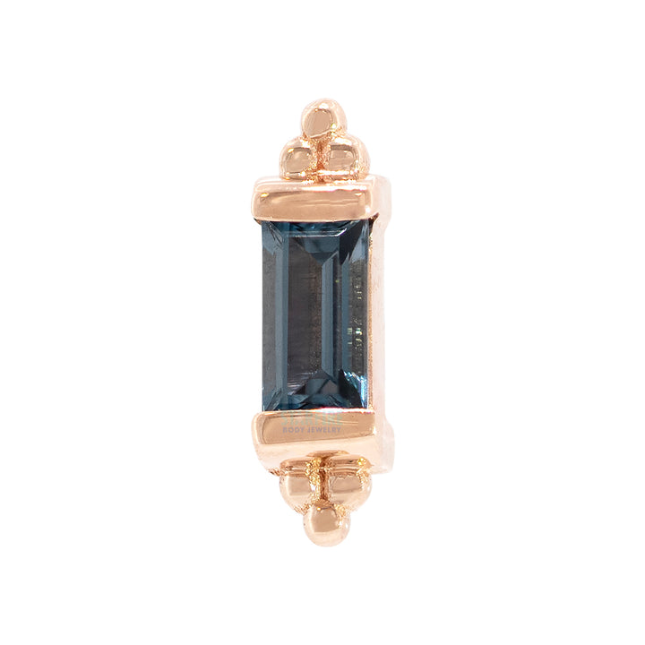 threadless: "Siva" Pin in Gold & Platinum with London Blue Topaz