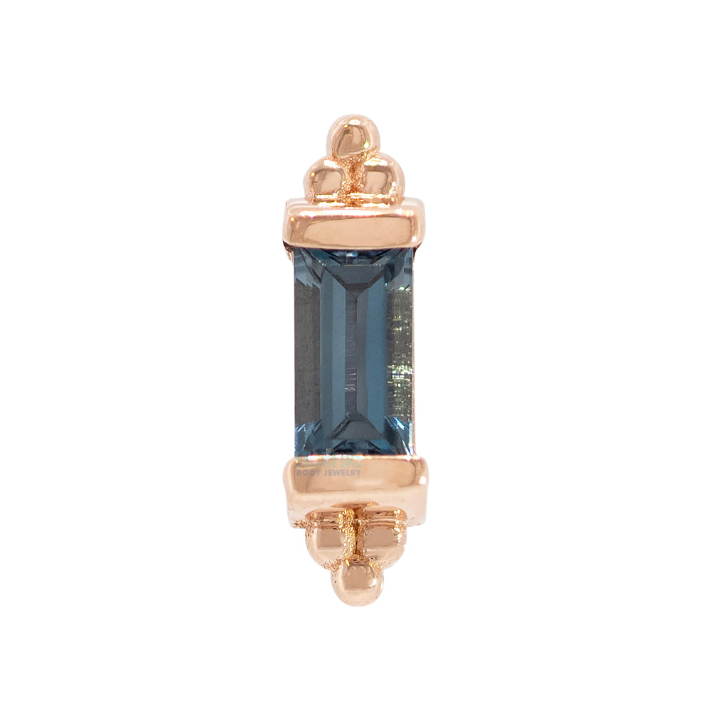 threadless: "Siva" Pin in Gold & Platinum with London Blue Topaz