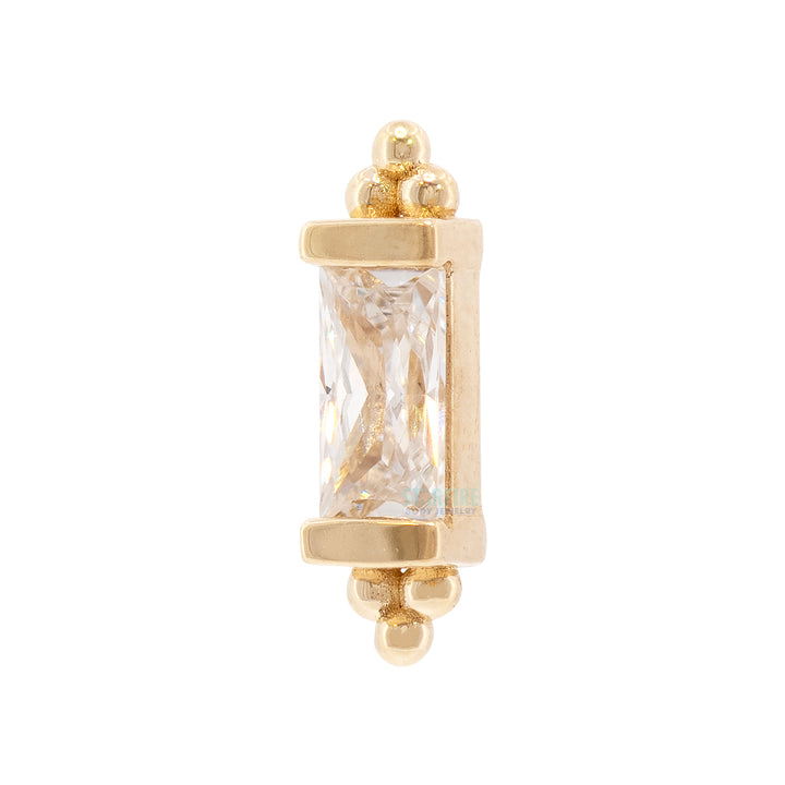 "Siva" Threaded End in Gold & Platinum with White CZ