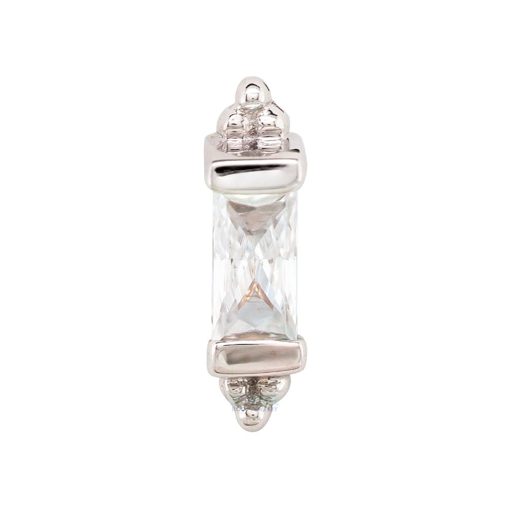 "Siva" Threaded End in Gold & Platinum with White CZ