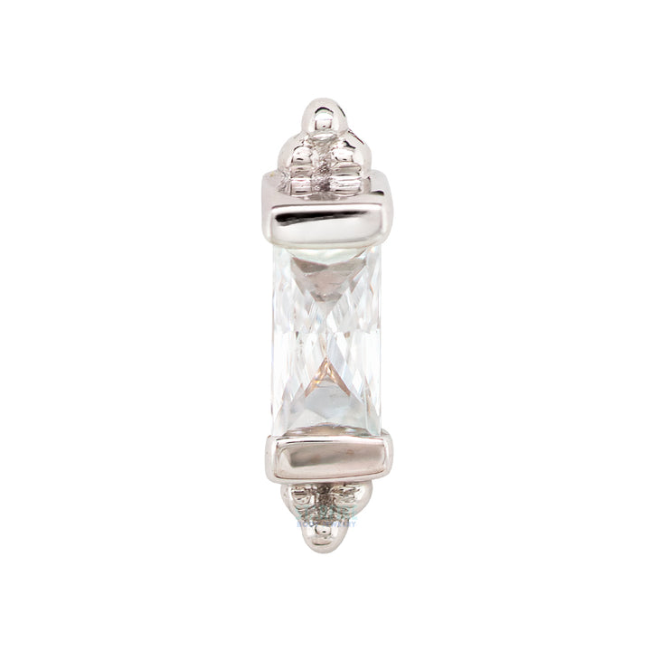 "Siva" Threaded End in Gold & Platinum with White CZ