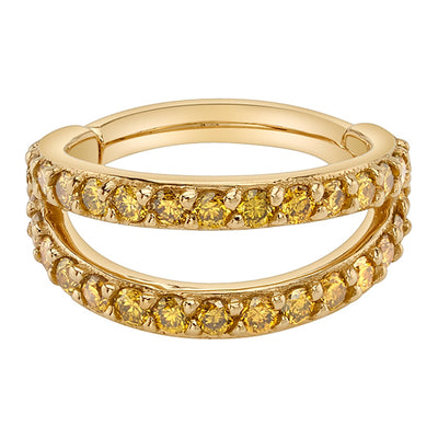 "Spectra" Hinge Ring in Gold with Golden Yellow Diamonds