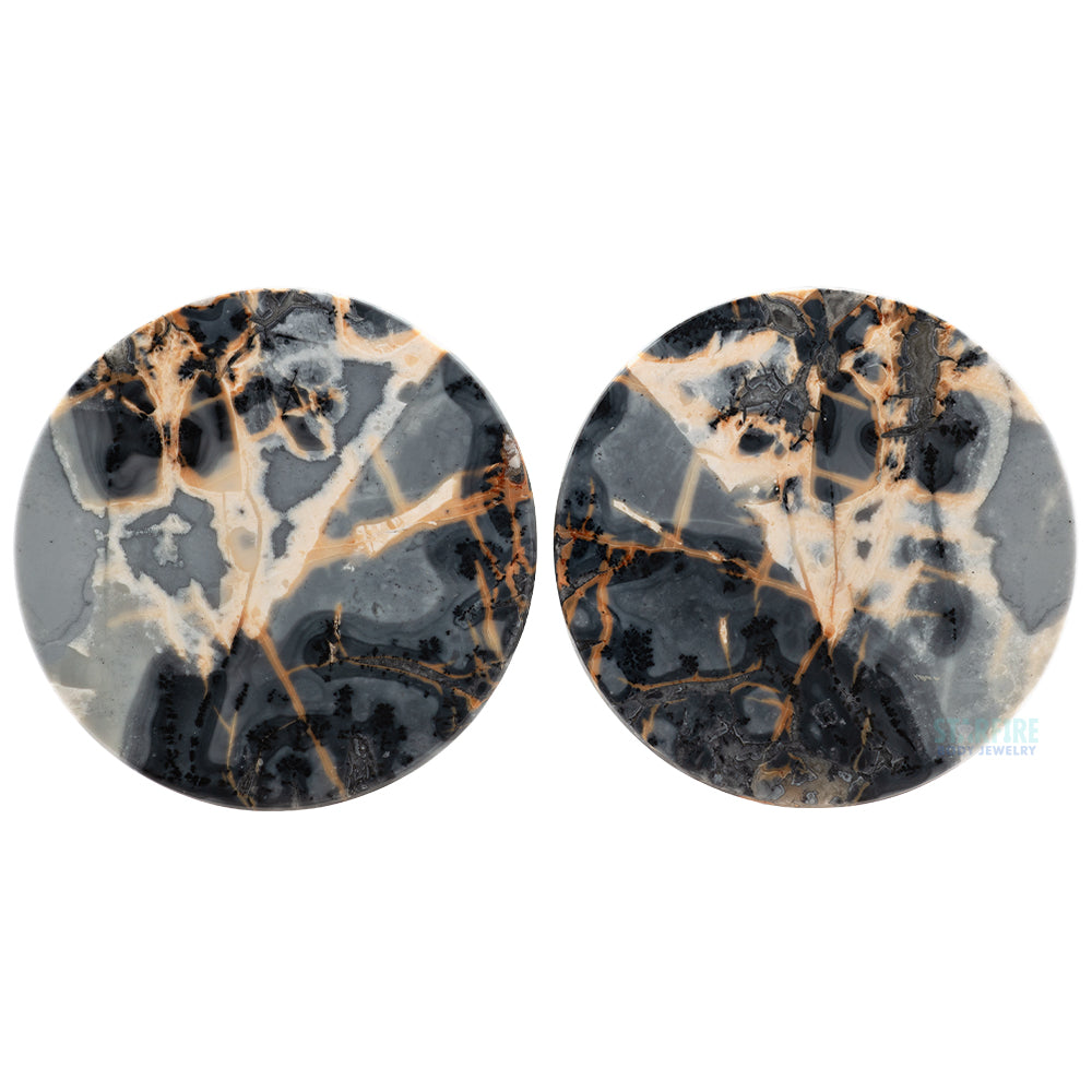 Grit Lapidary Stone Plugs - Dendritic Maligano Jasper – Starfire