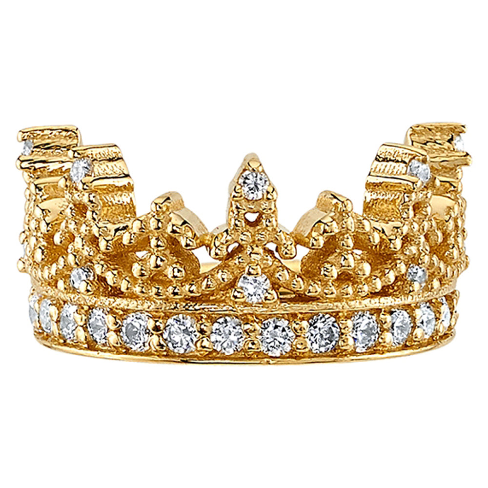 "Dress You Up" Hinge Ring in Gold & Platinum with White CZ's