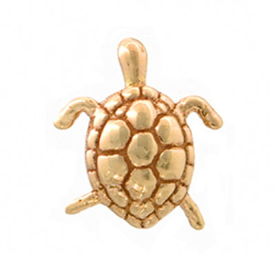 Swimming Turtle Threaded End in Gold