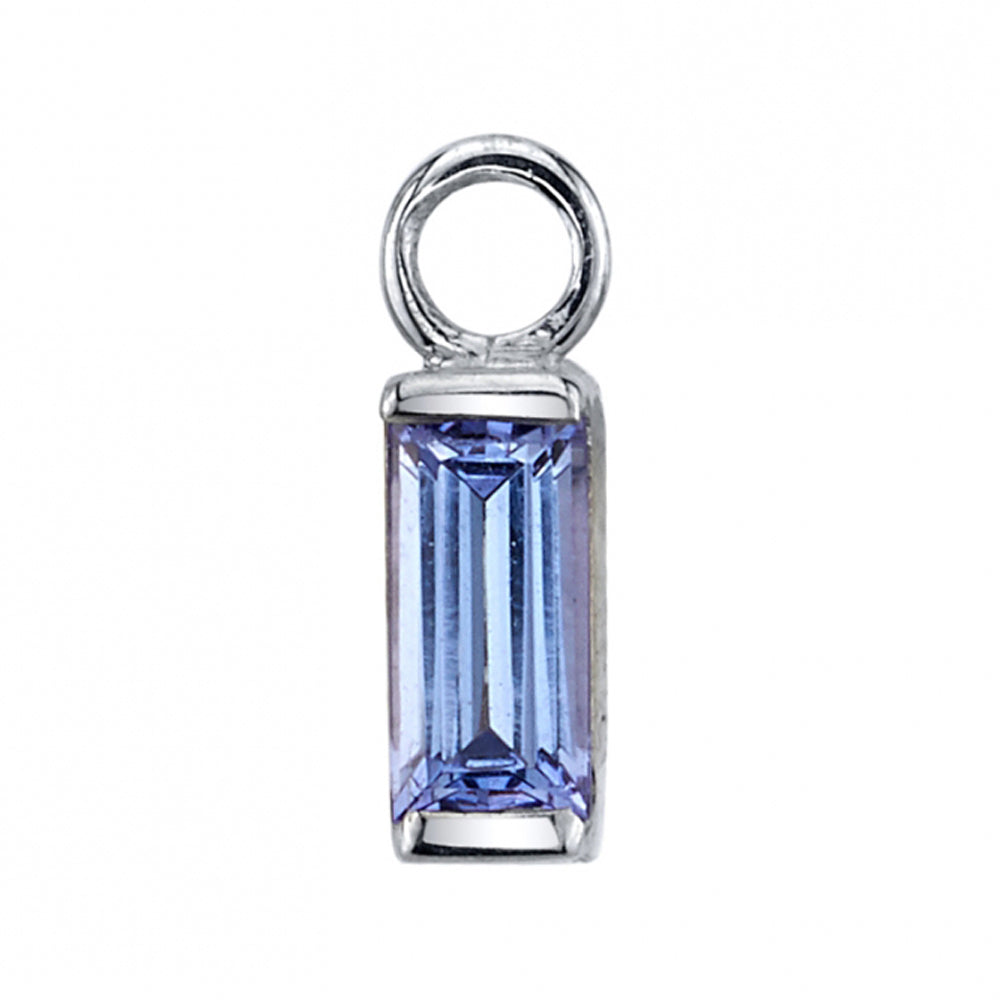 Baguette Bar Charm in Gold with Tanzanite