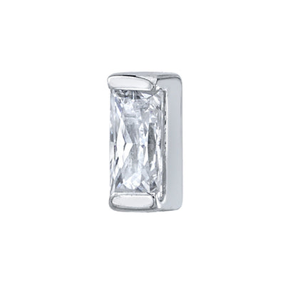 threadless: Baguette Bar Pin in Gold & Platinum with White CZ