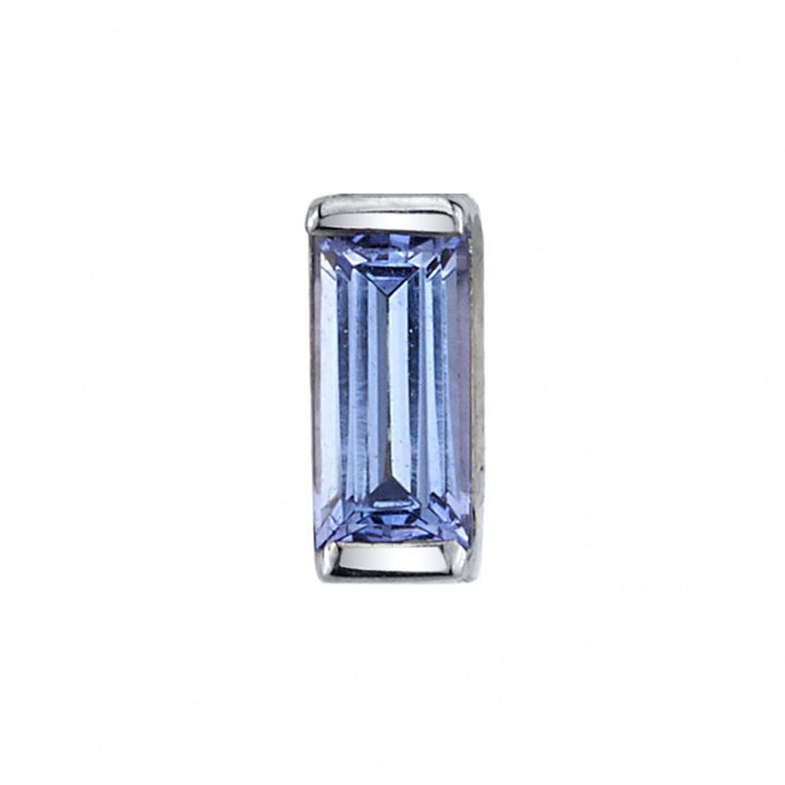 threadless: Baguette Bar Pin in Gold & Platinum with Tanzanite