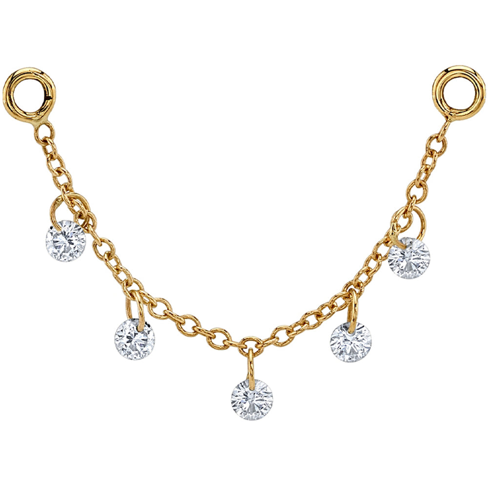 "Ewen" Chain Attachment in Gold with DIAMONDS