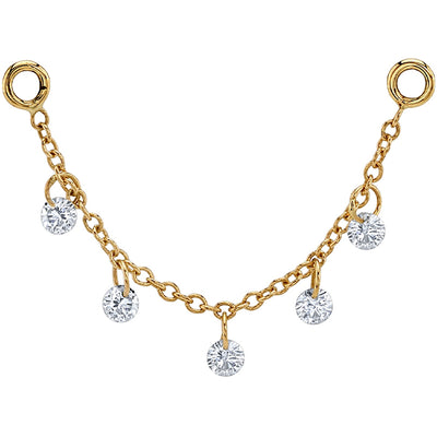 "Ewen" Chain Attachment in Gold with DIAMONDS