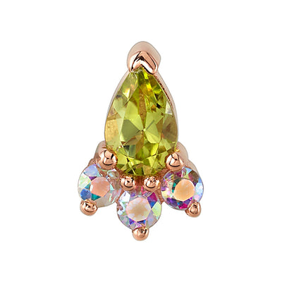 "Daphne" Threaded End in Gold with Peridot & Mercury Mist Topaz'