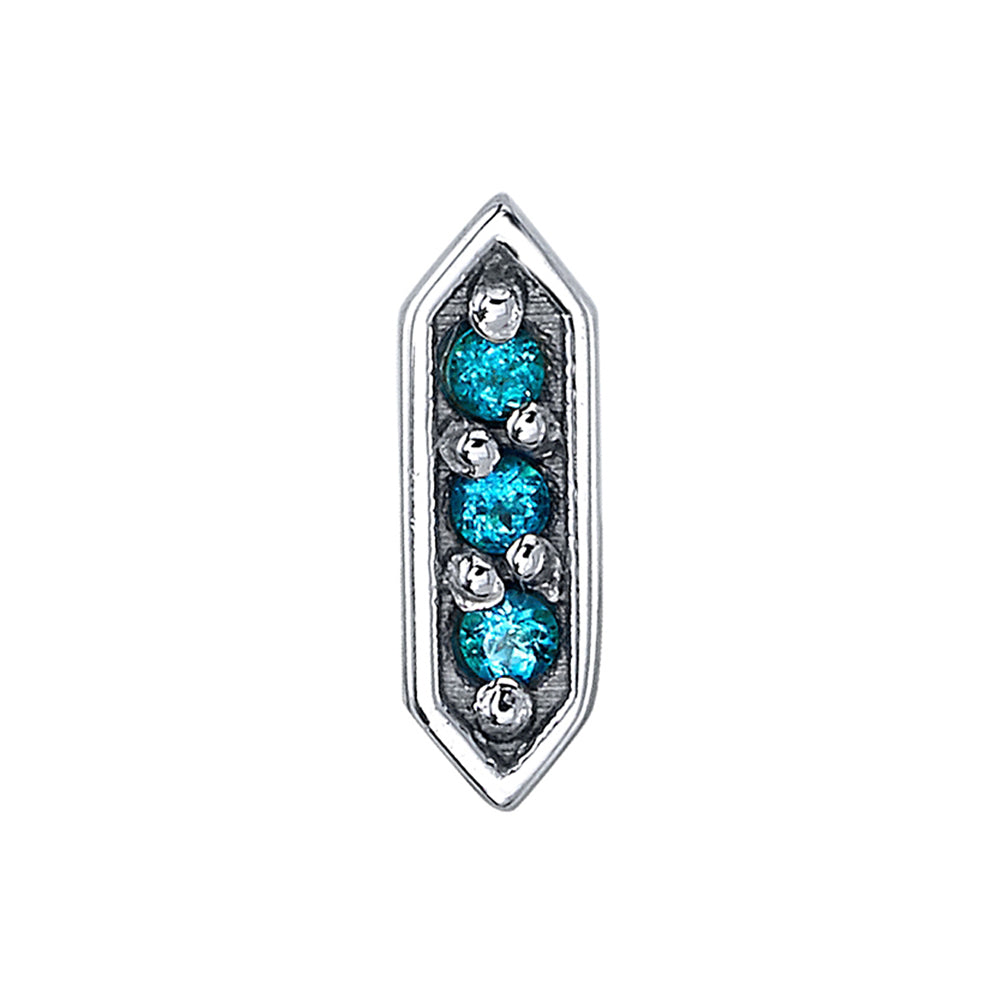 "Sillan" Threaded End in Gold with Paraiba Topaz'