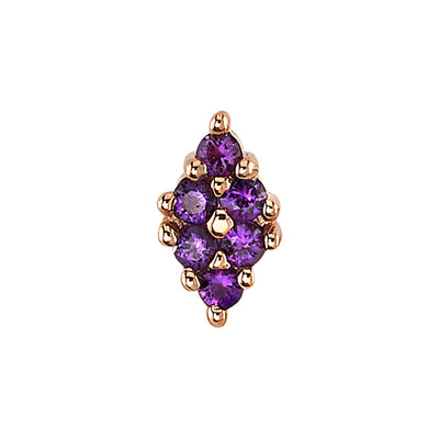 "Oasis" Threaded End in Gold with Amethyst