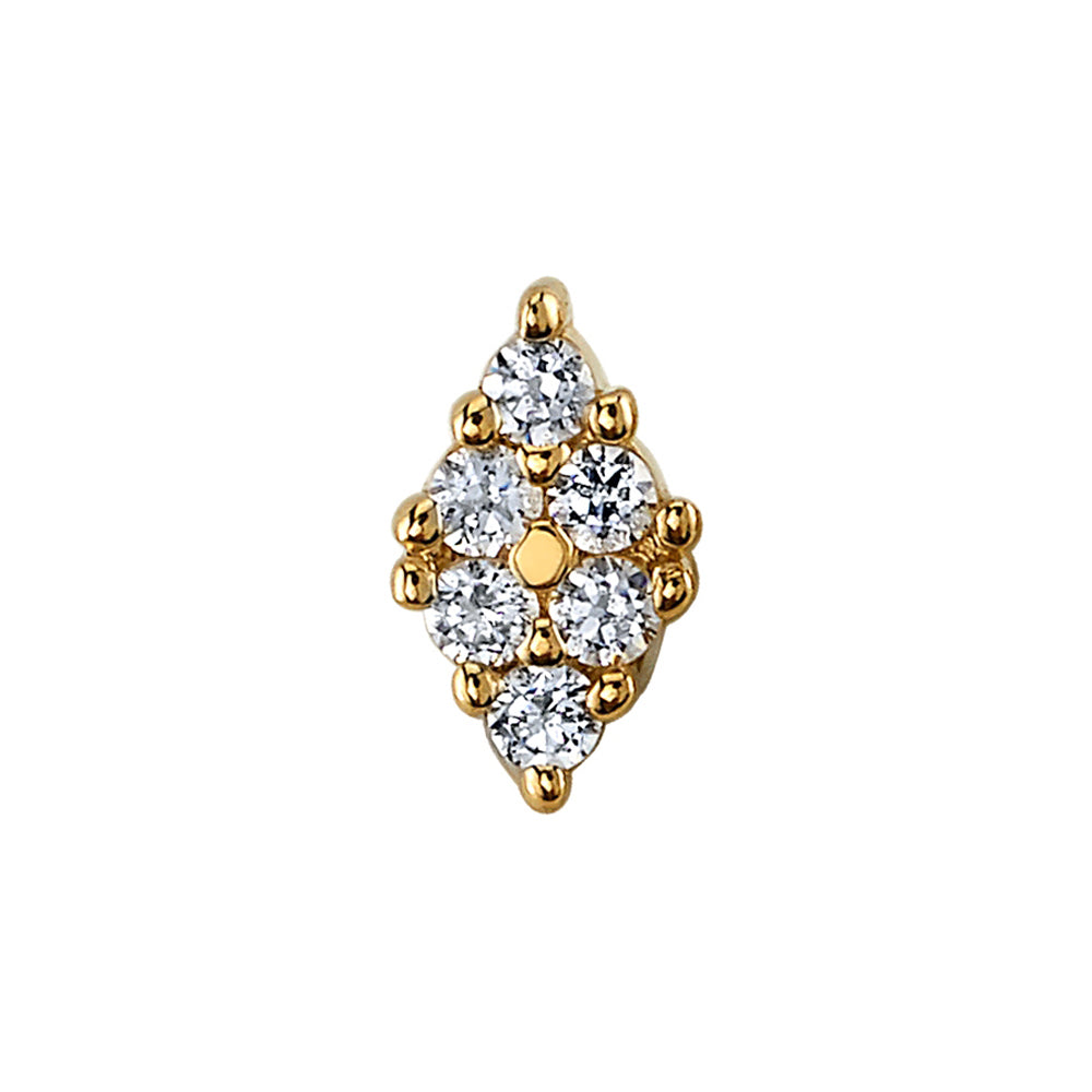 "Oasis" Threaded End in Gold with DIAMONDS