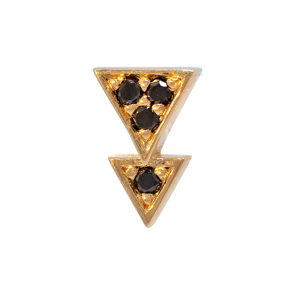 "Fate" Threaded End in Gold & Platinum with Black Diamonds
