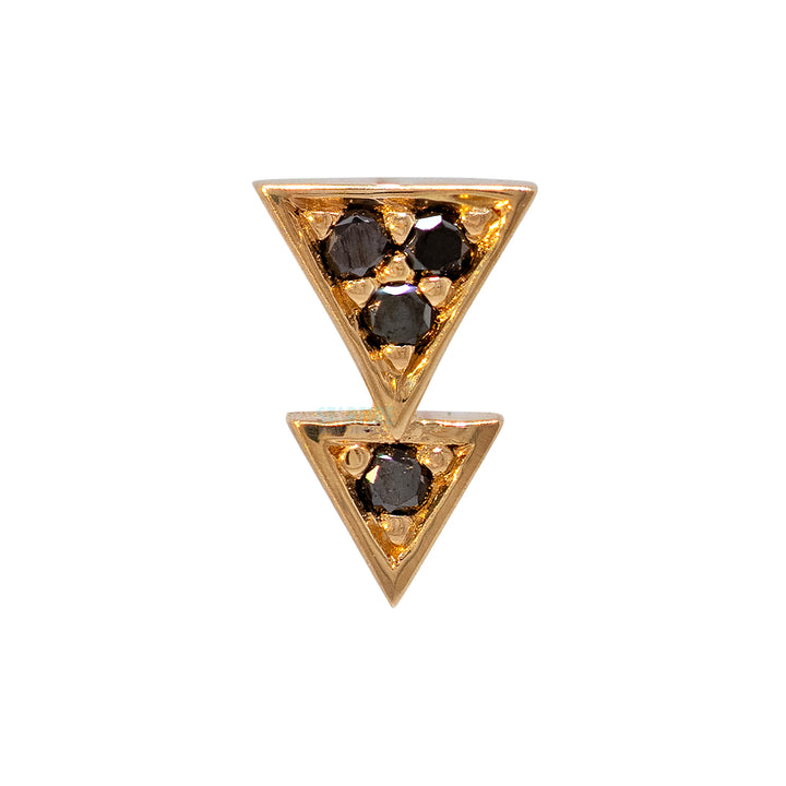 "Fate" Threaded End in Gold & Platinum with Black Diamonds