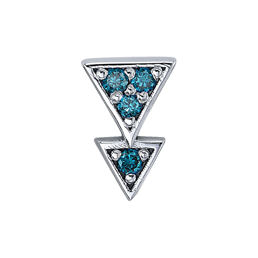 "Fate" Threaded End in Gold & Platinum with Ocean Blue Diamonds