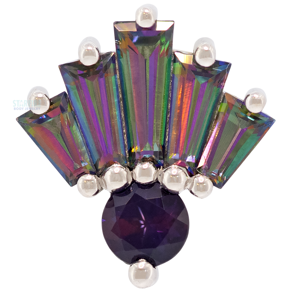"Love Drunk" Threaded End in Gold with Amethyst & Mystic Topaz'