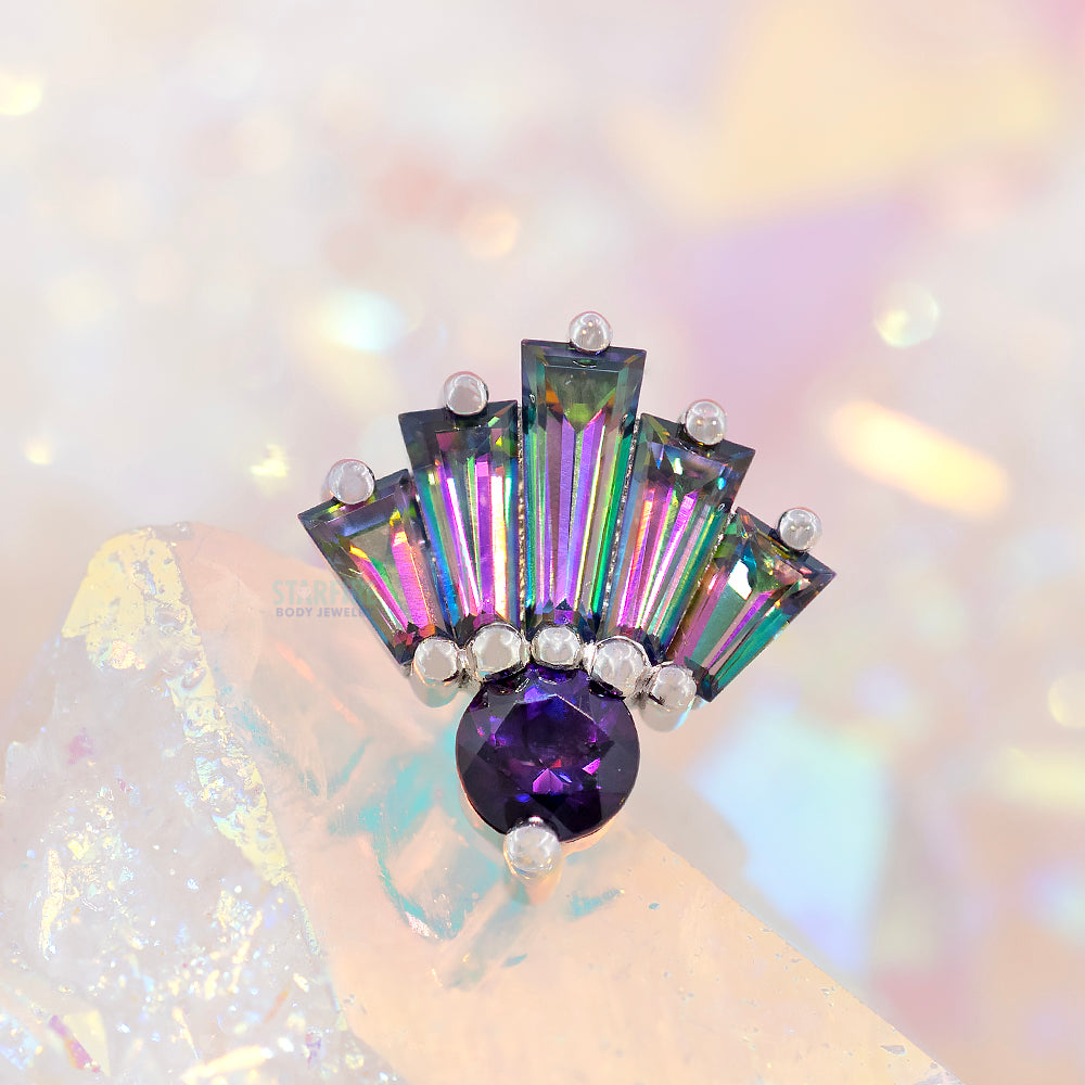 "Love Drunk" Threaded End in Gold with Amethyst & Mystic Topaz'