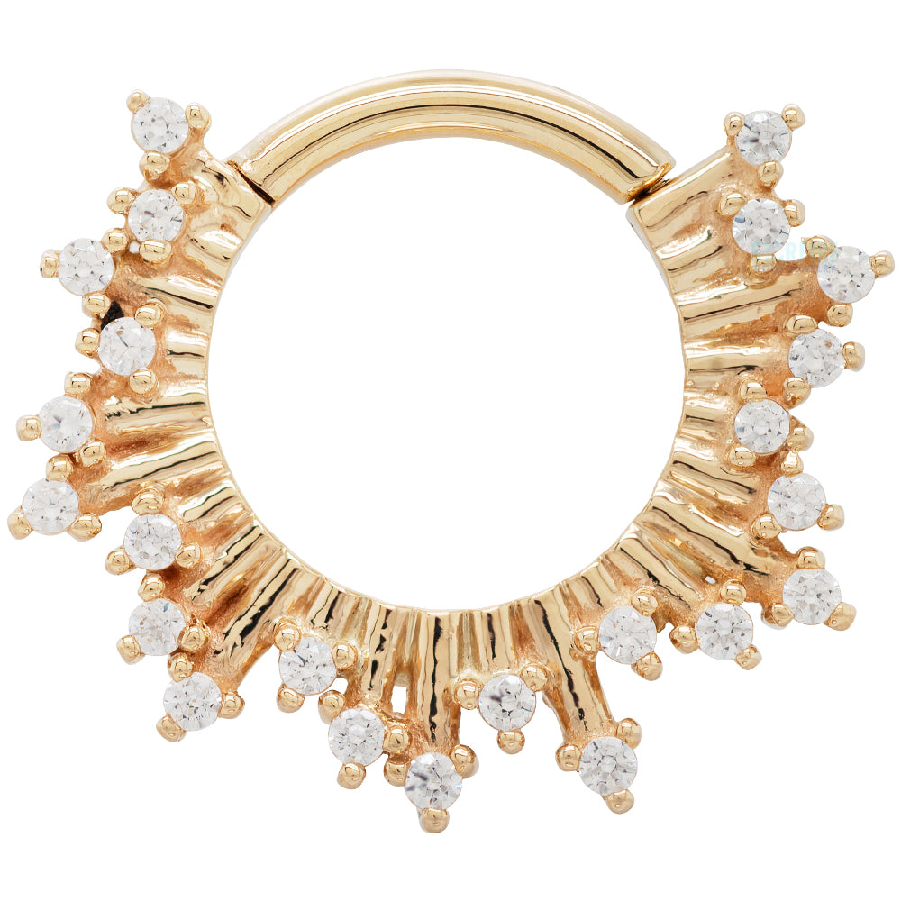 "Frozen" Hinge Ring in Gold & Platinum with DIAMOND