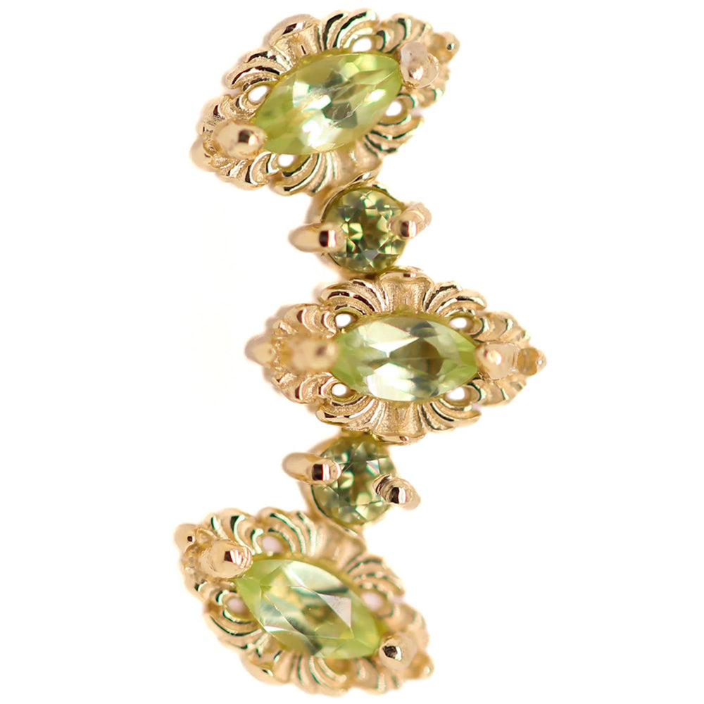 "Majesty" Threaded End in Gold with Peridot