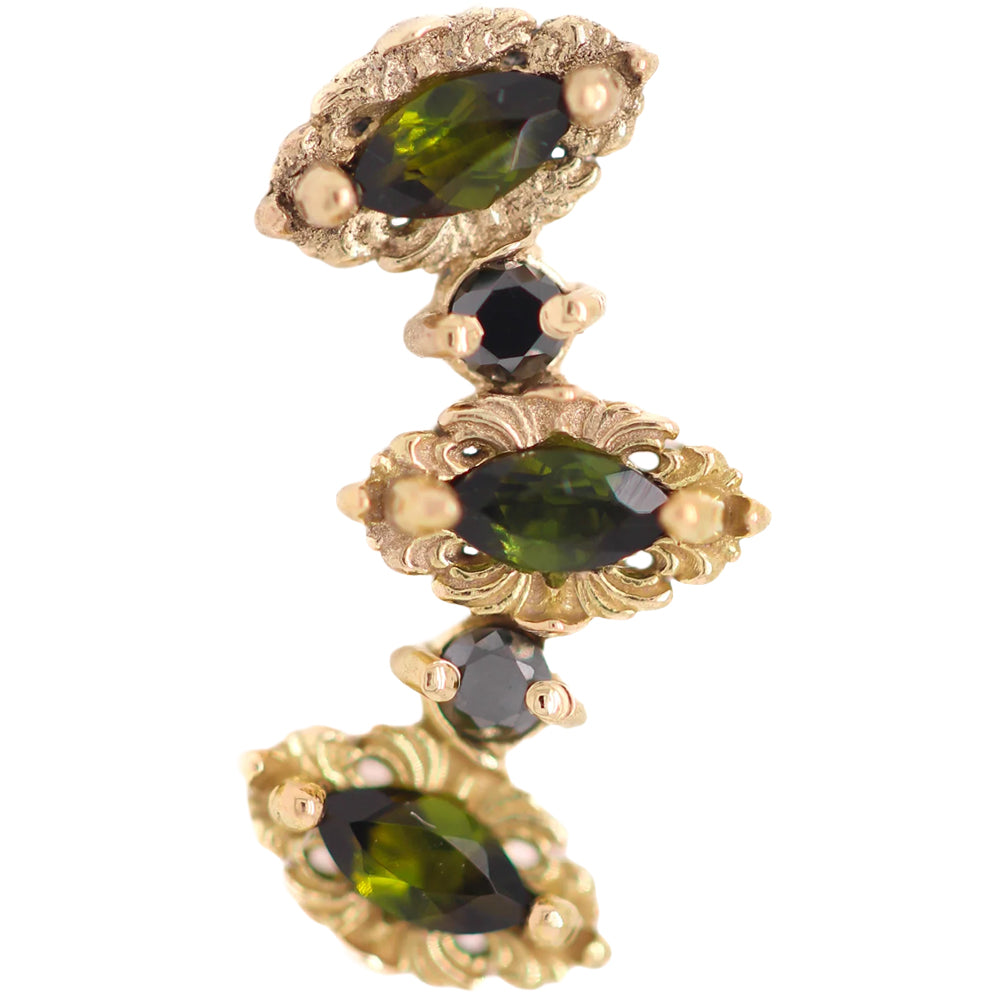 threadless: "Majesty" End in Gold with Green Tourmaline