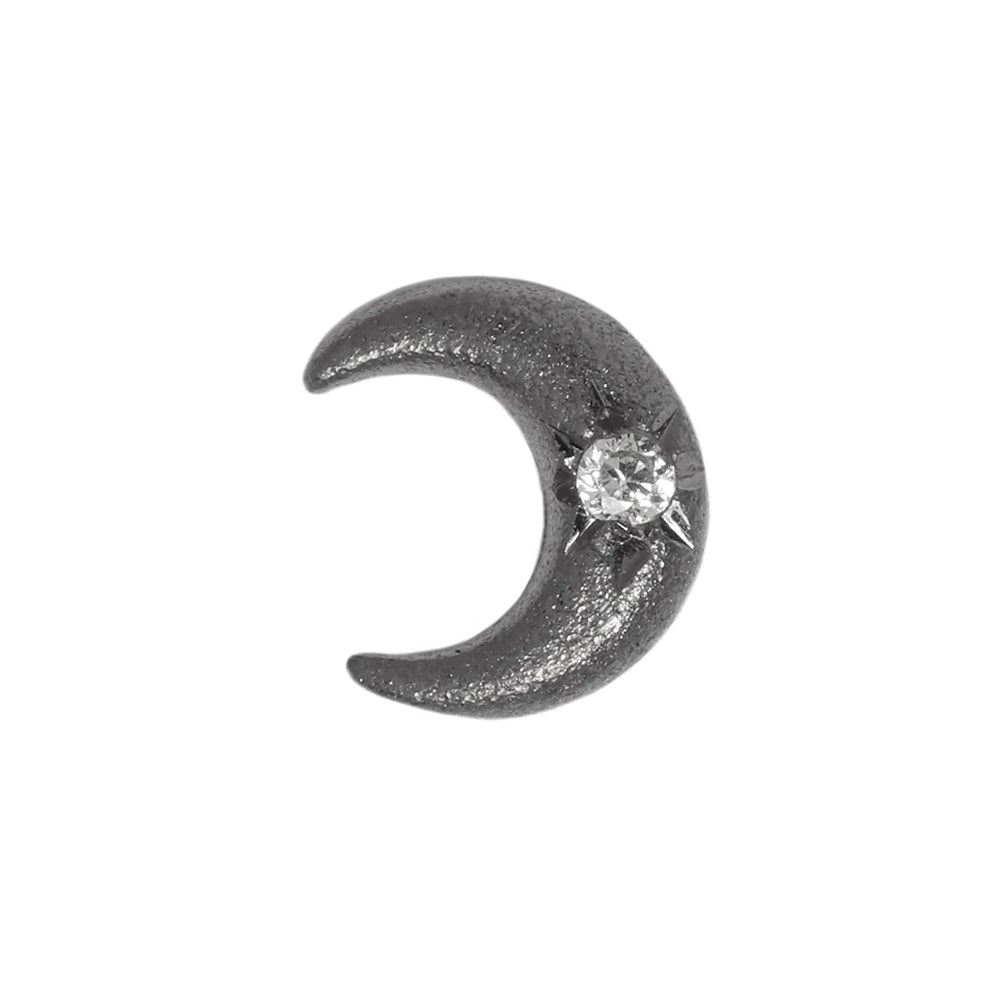 threadless: Black Moon End in Black Rhodium - Gold with CZ