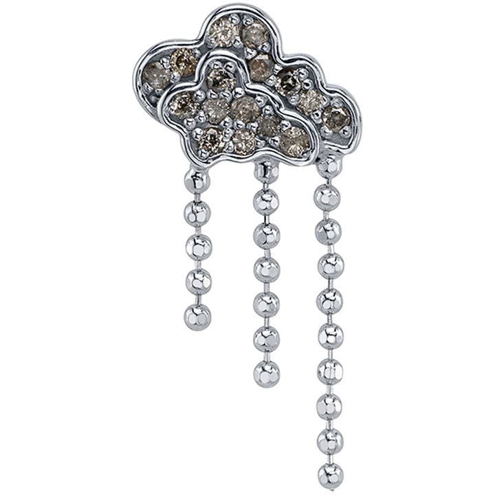 "Ahma Cloud" Threaded End in Gold with Grey Diamonds