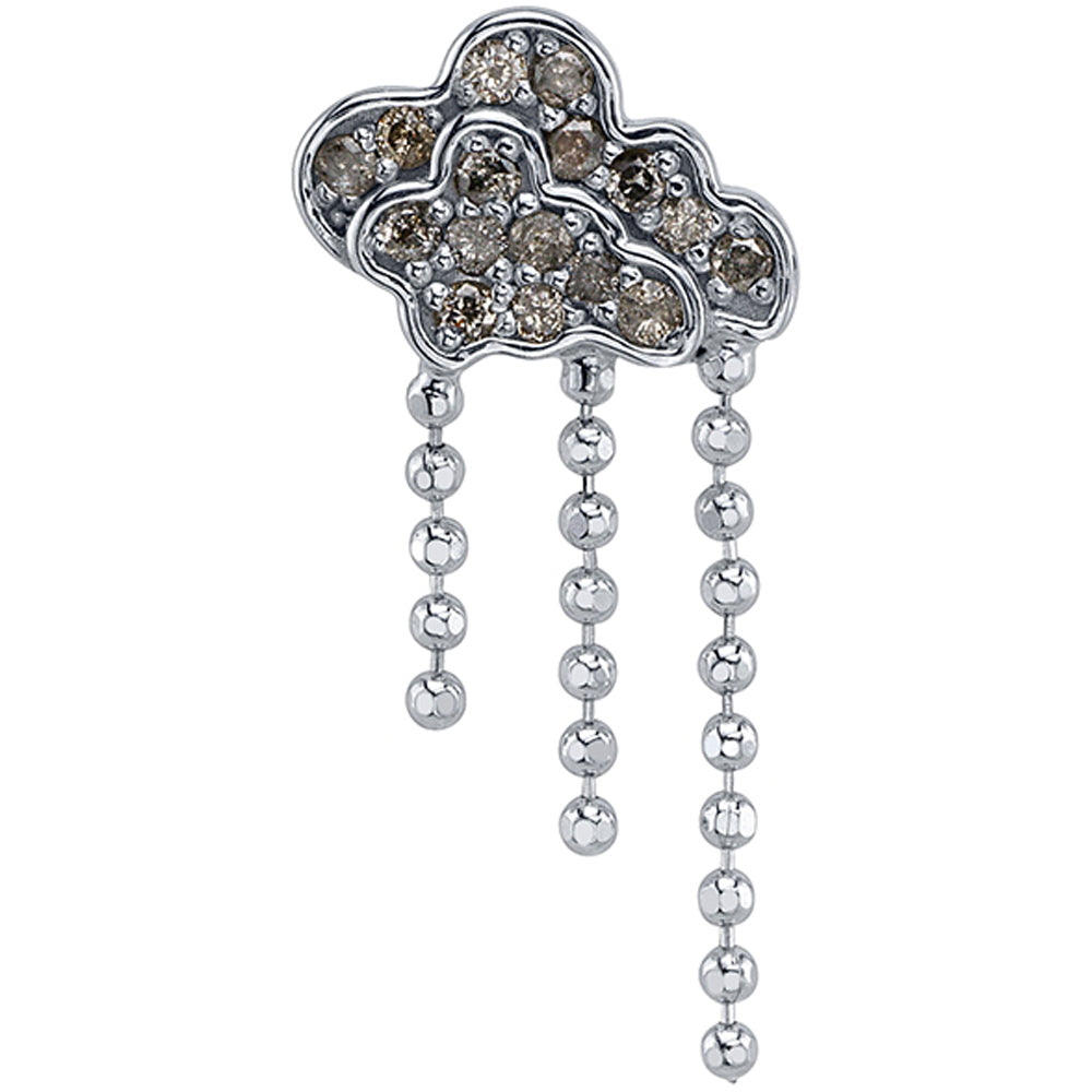 "Ahma Cloud" Threaded End in Gold with Grey Diamonds