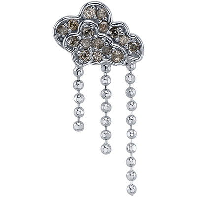"Ahma Cloud" Threaded End in Gold with Grey Diamonds