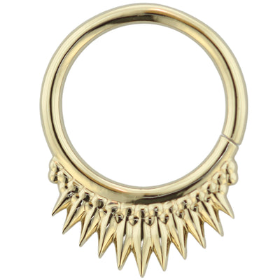 "Spikes and Beads" Continuous Ring #2 in Gold