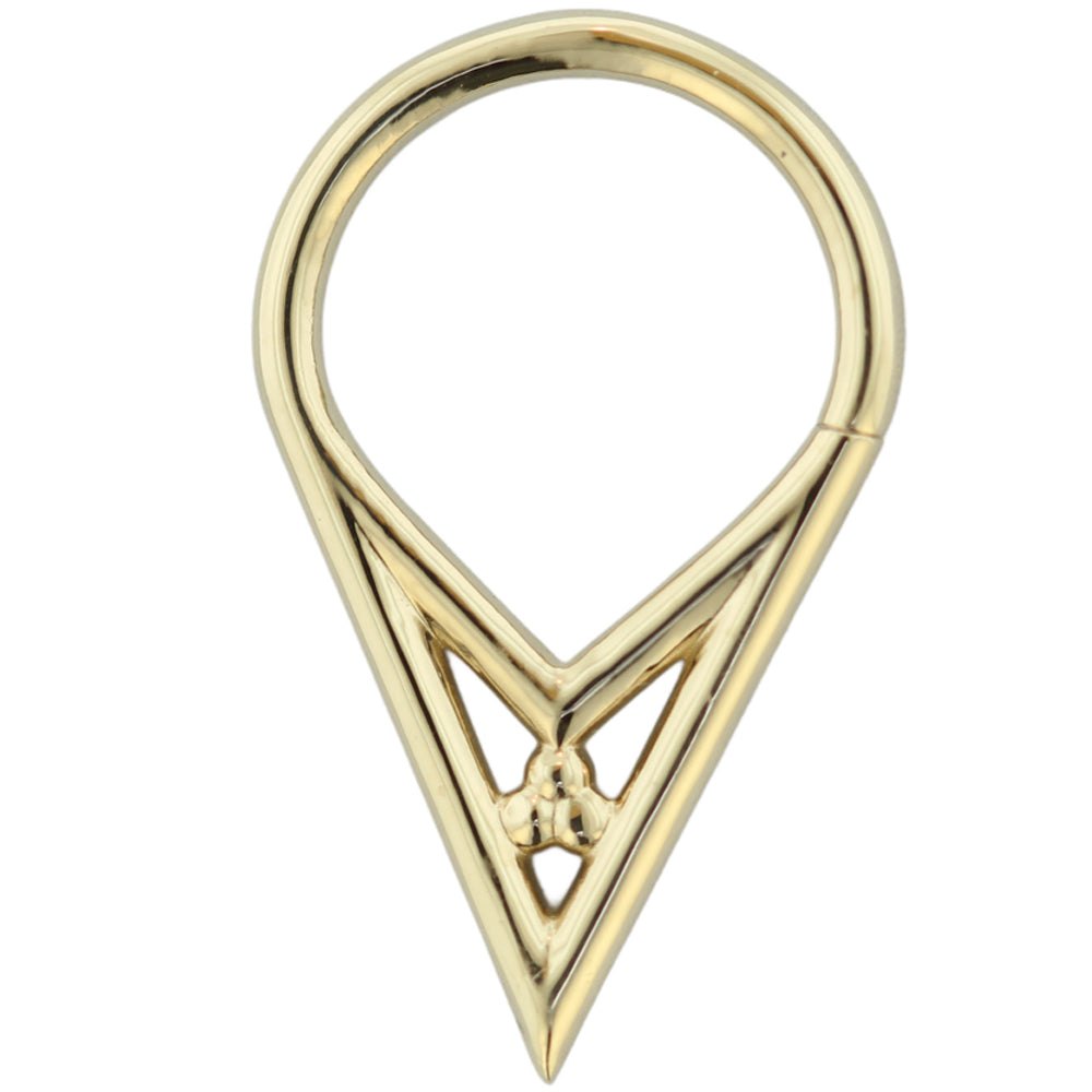 Pointed with Beads Continuous Ring #4 in Gold