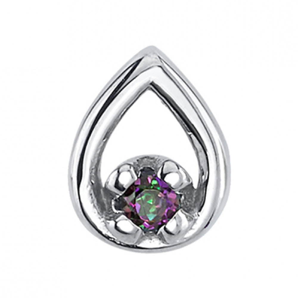 "Melody Tear" Threaded End in Gold & Platinum with Mystic Topaz