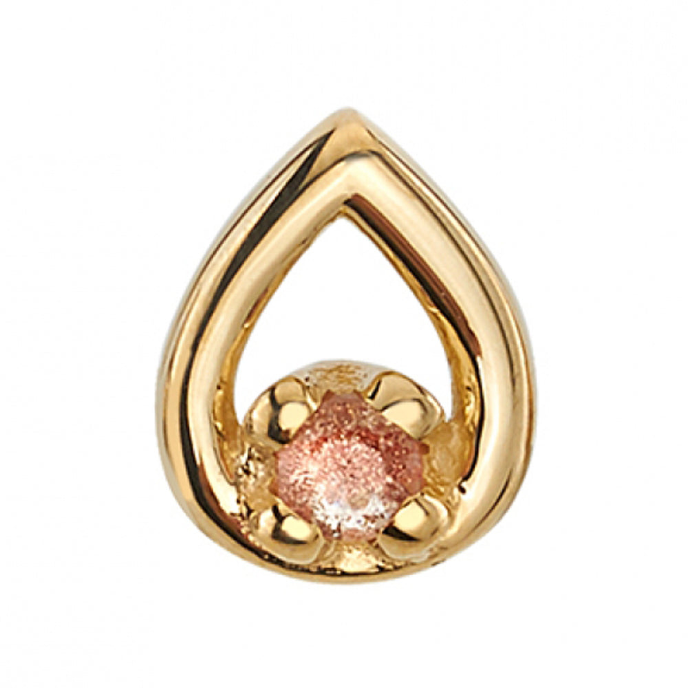 "Melody Tear" Threaded End in Gold & Platinum with Oregon Sunstone