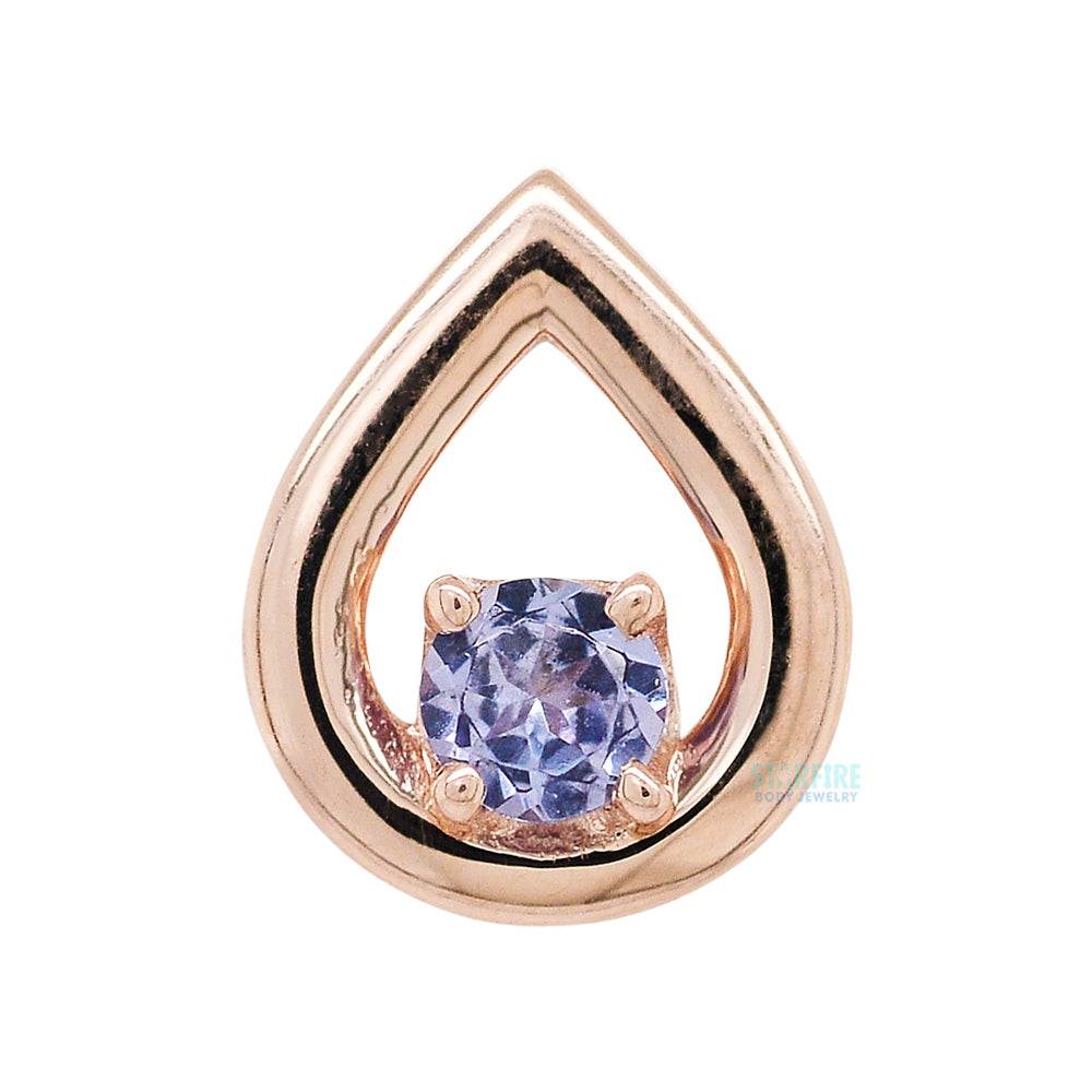 threadless: "Melody Tear" Pin in Gold & Platinum with Tanzanite