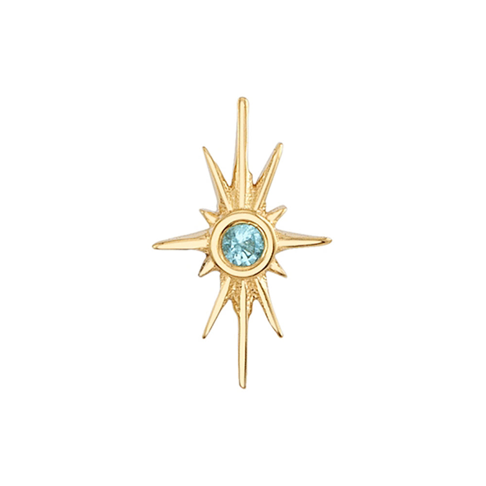 threadless: "North Star" Pin in Gold & Platinum with Swiss Blue Topaz